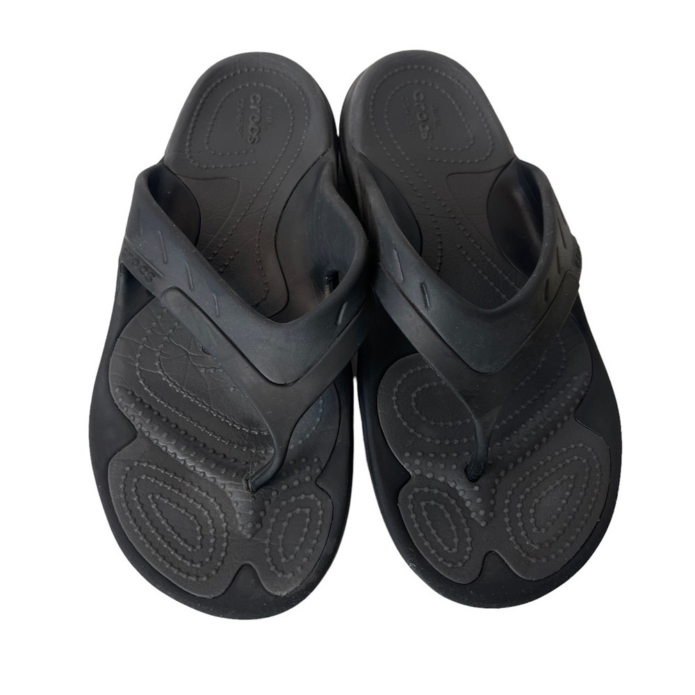 Crocs Modi Sport Flip Sandals Black Unisex Comfort Beach Casual Summer M9 W11